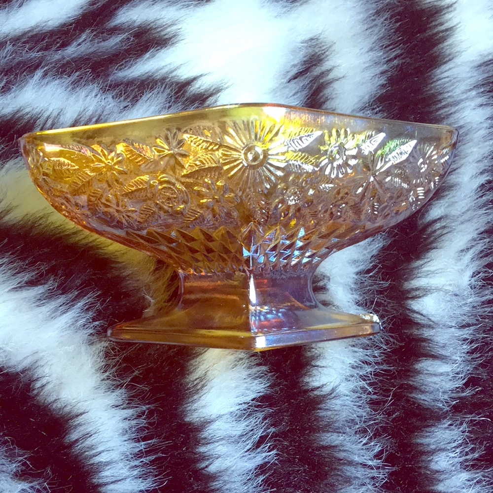 Vintage color changing glass bowl